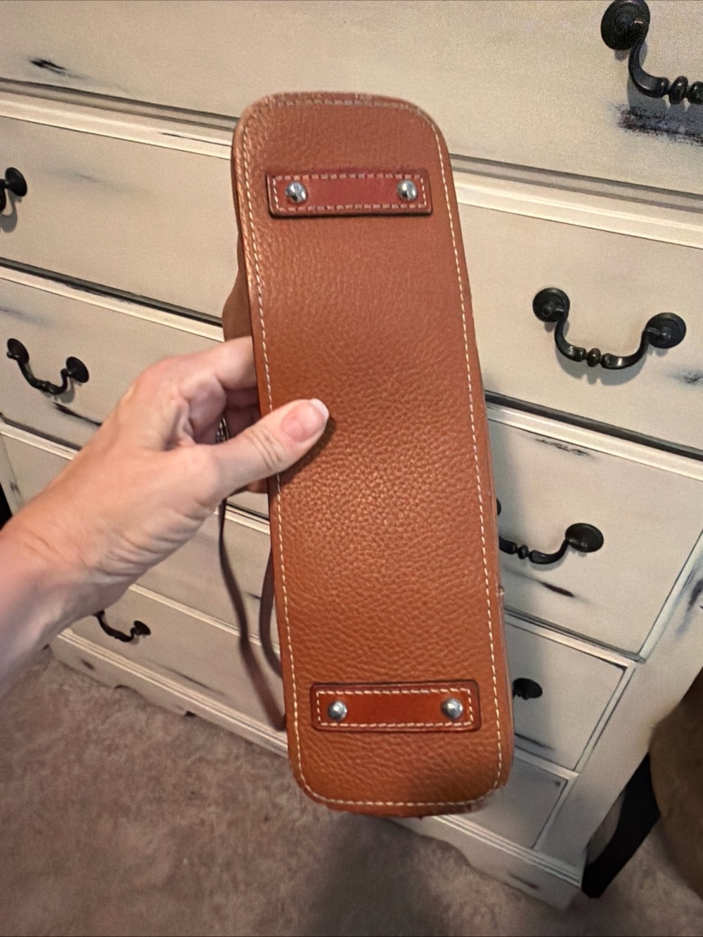 $328 Dooney & Bourke Pebble Grain Small Lexington Leather Tote Bag Caramel - Picture 8 of 16
